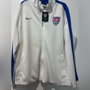 Nike White Jacket with Blue Details